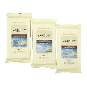Yardley London Disposable Washcloths 3-Pack (54ct) Body Wipes - Sensitive Skin